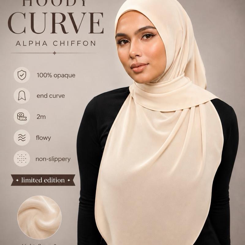 SOFIA HOODIE CURVE ALPHA CHIFFON 100% OPAQUE 2M
