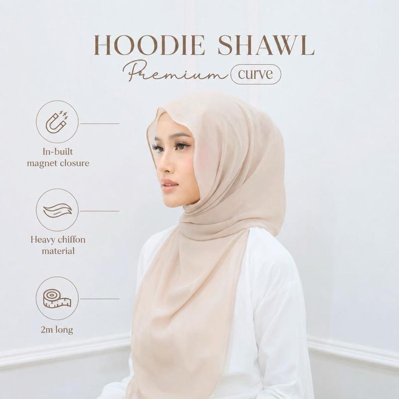 MAGNET HOODIE 2M PREMIUM HEAVY CHIFFON by Diamodest