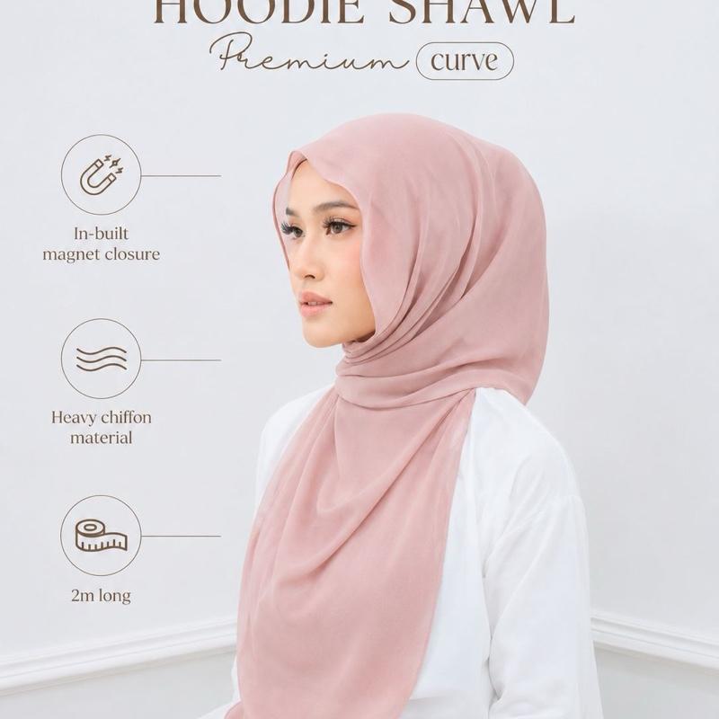 MAGNET HOODIE 2M PREMIUM HEAVY CHIFFON by Diamodest