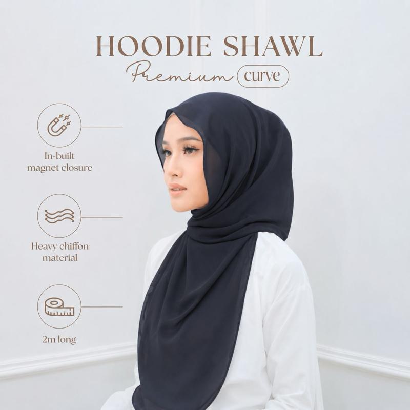 MAGNET HOODIE 2M PREMIUM HEAVY CHIFFON by Diamodest