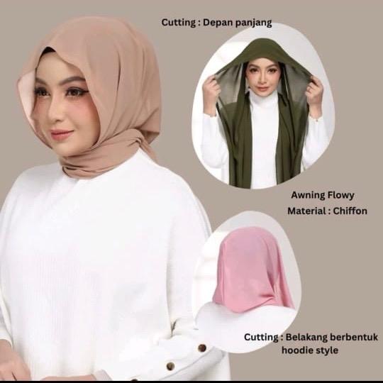 SHAWL HOODIE HEAVY CHIFFON PREMIUM 1.7M