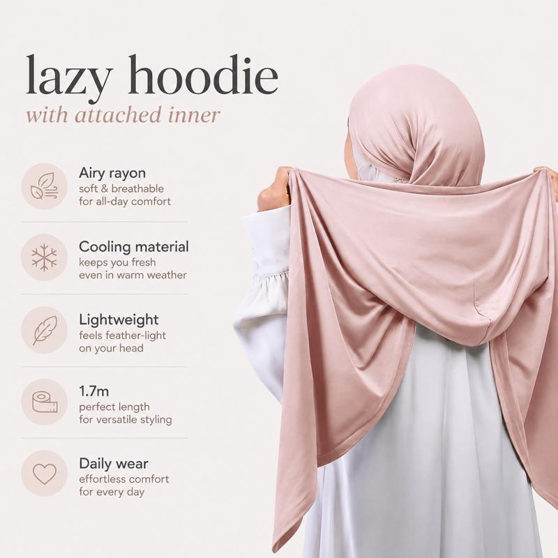MARIA HOODIE WITH ATTACHED INNER 1.7M AIRY RAYON