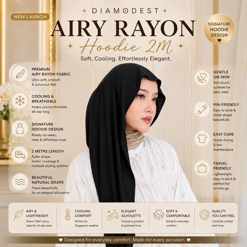 AIRY RAYON HOODIE 2M By Diamodest
